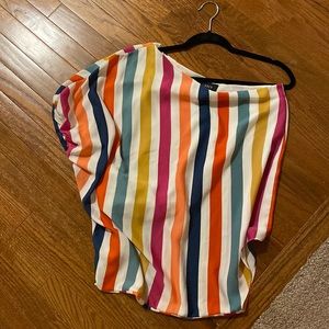 Striped one shoulder blouse